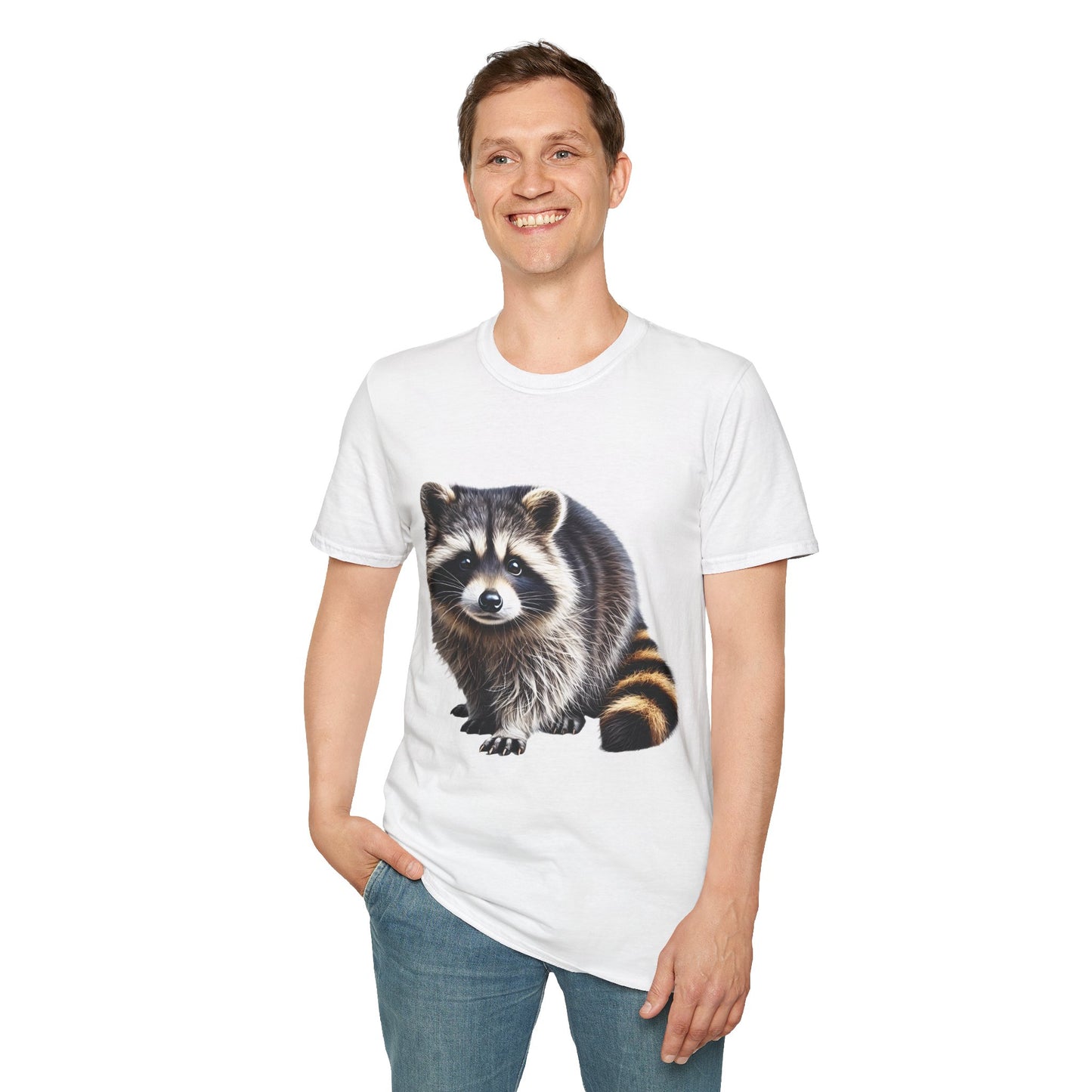 Mischievous Raccoon Softstyle T-Shirt